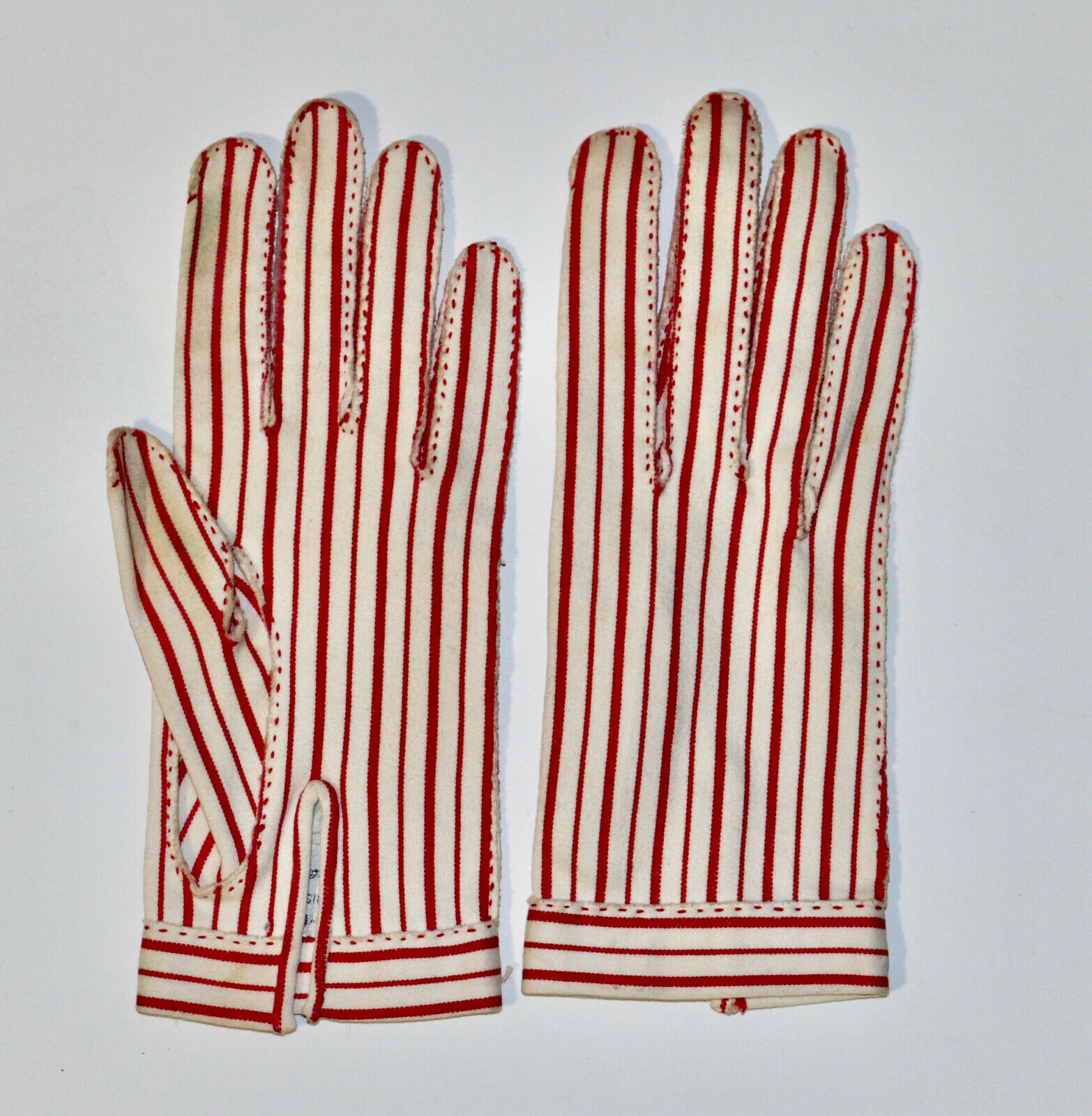 Le Gant Hermès Vintage Wear Right Red Stripe Gloves 7 Nuplex Suede Hermes