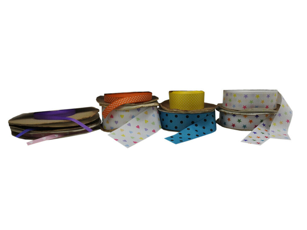 (mixed Lot Of 9) Grosgrain Ribbon Rolls (approx. 385 Yards Total)