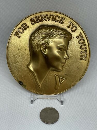 Vintage 4 3/4 Ymca Plaque Medallion For Service To Youth