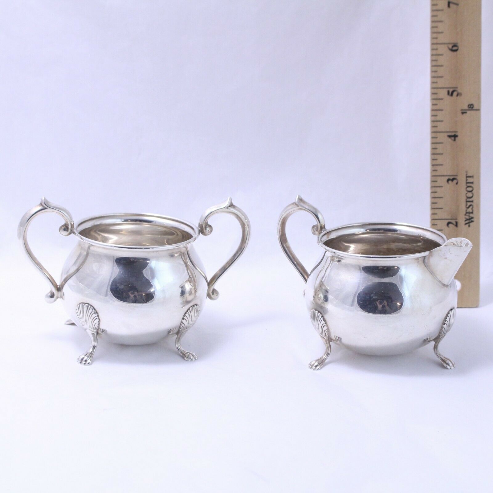 1883 F.b. Rodgers Silver Co. Sterling Silver Creamer & Open Sugar Bowl Both #136