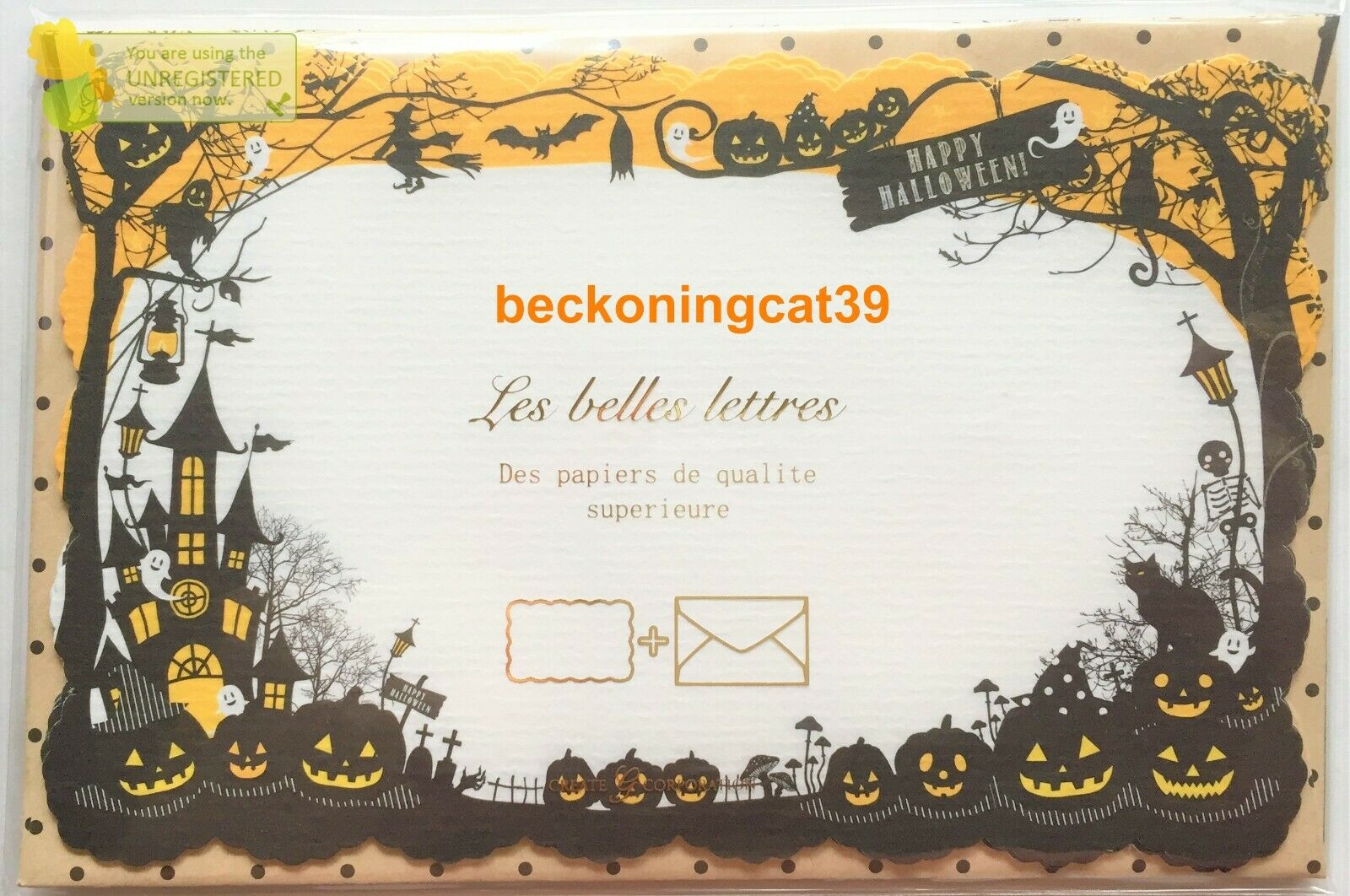 Create G Happy Halloween Mini Writing Letter & Envelope Set Ghost Pumpkin Japan