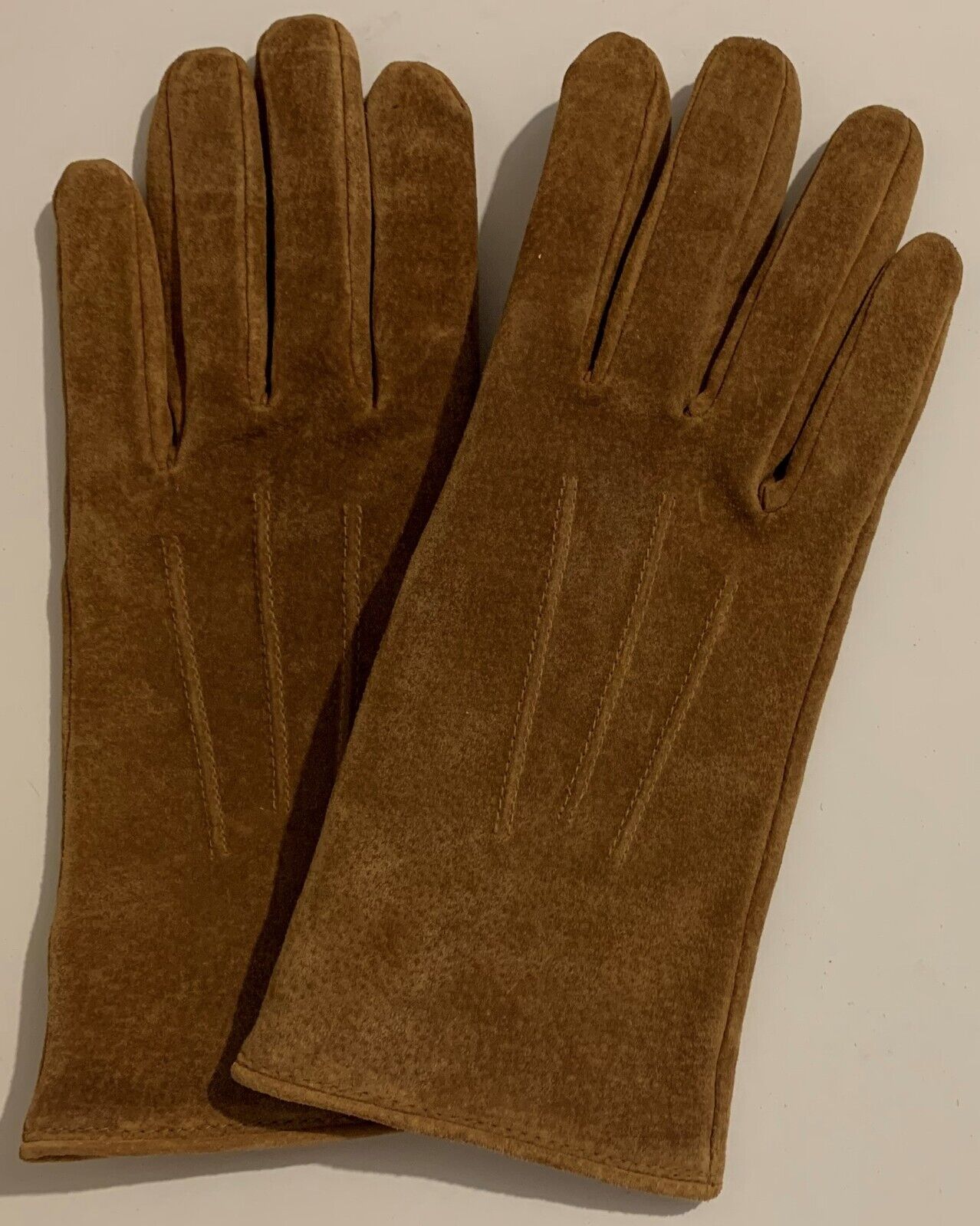 Isotoner Vintage Driving Gloves Brown Leather Suede Medium 88020 Aris 115