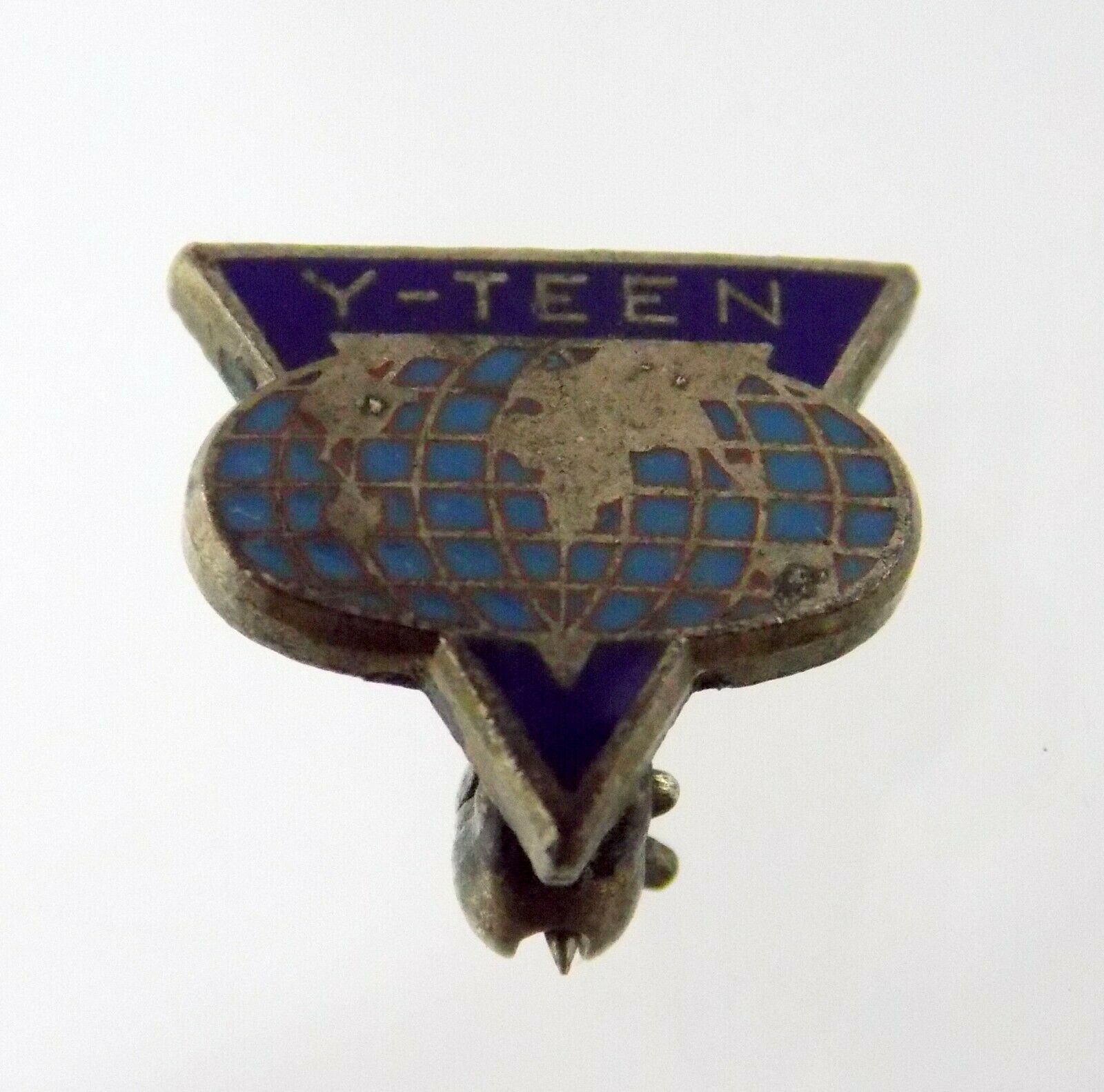 Vintage Y-teen Enamel Lapel Pin Ymca Global Design 1.2 Grams Globe World