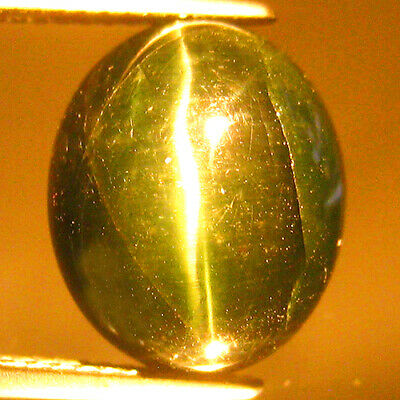 10.48ct Unheated Olive Green Kornerupine Cat's Eye Gemstone
