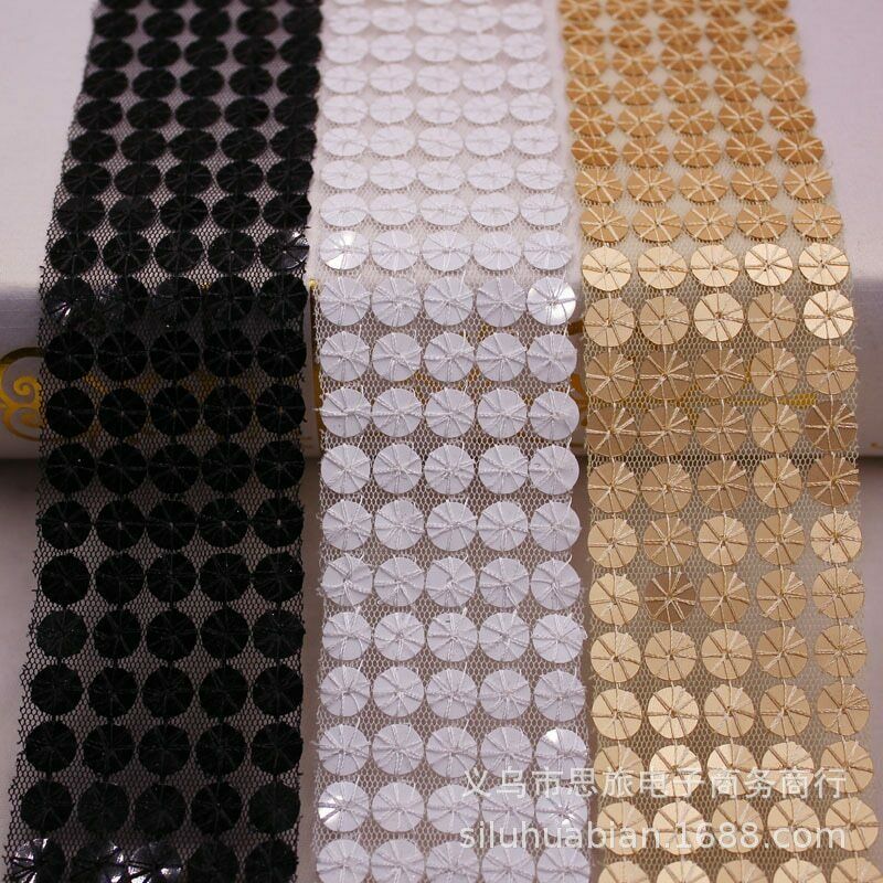 1yards 5cm Sewing Material Sequin Embroidery Ribbons Lace Trims For Diy Craft