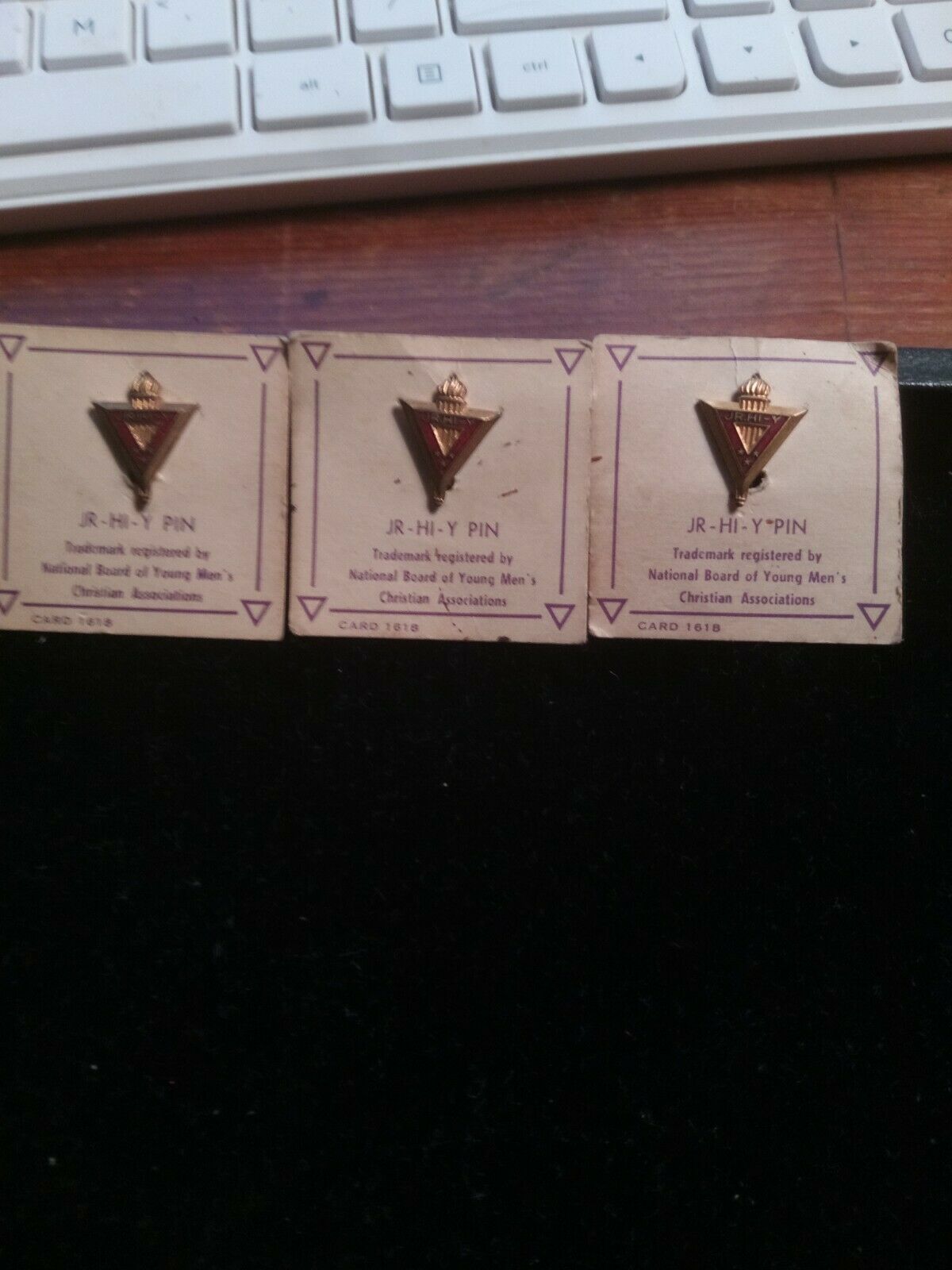 3 Vintage Tri Hi-y Official Lapel Pins Triangle Pinback Ymca Ywca