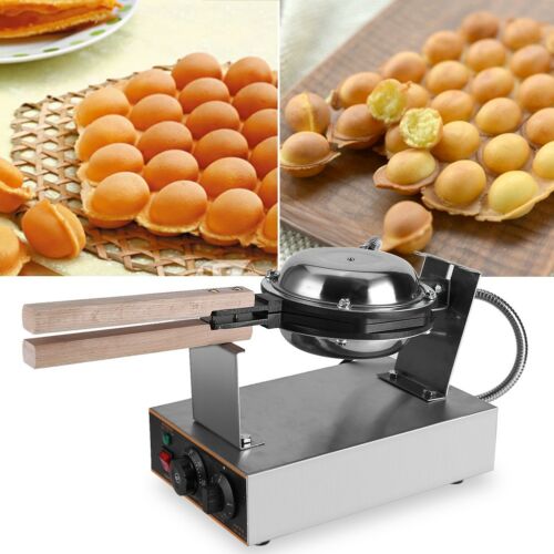 Stainless Electric Bubble Egg Cake Maker Oven Non Stick Waffle Baker Machine Usa