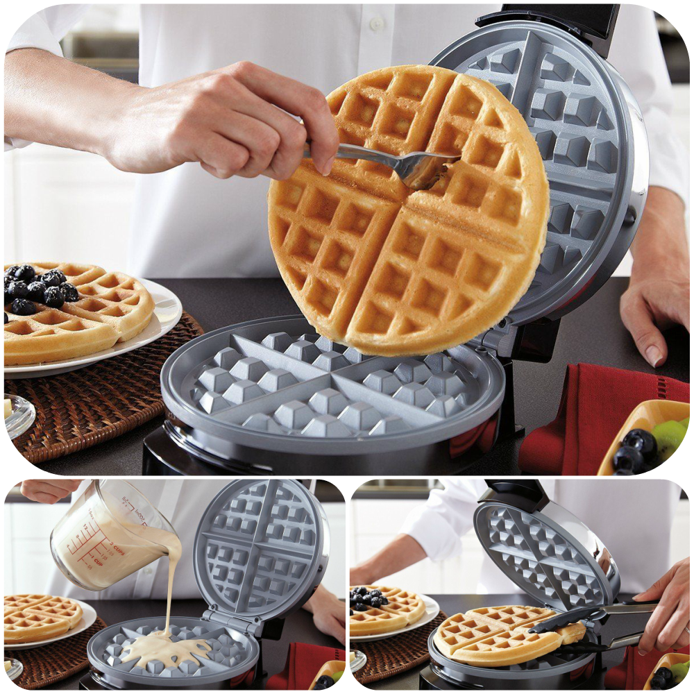 Belgian Waffle Maker Commercial Double Waring Breakfast Stainless Kitchen Steel