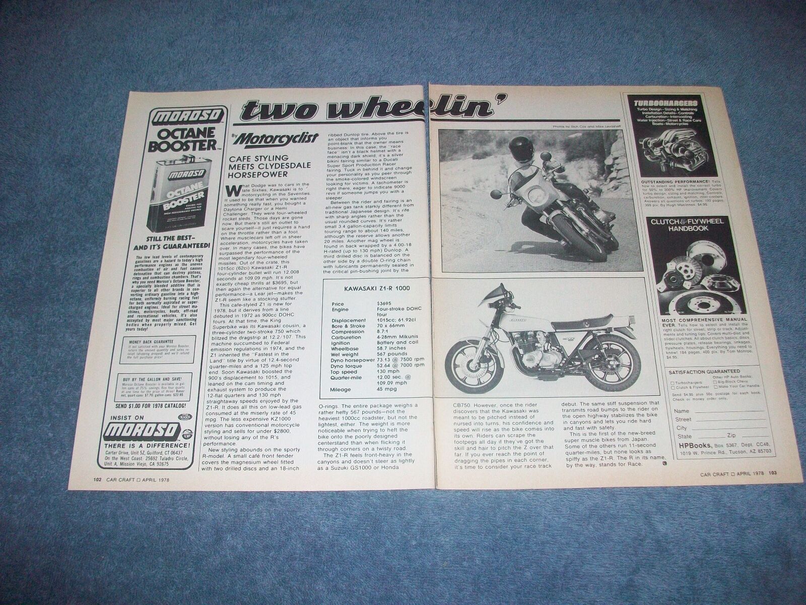 1978 Kawasaki Z1-r 1000 Vintage Motorcycle Article "cafe Styling..."