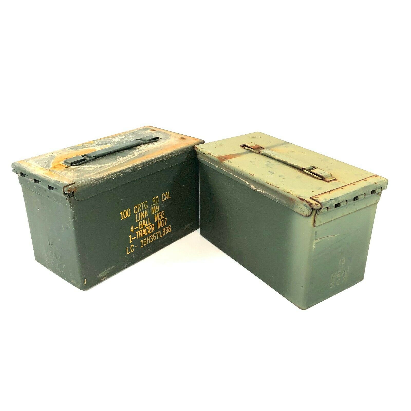Usgi .50 Cal 100 Round Ammo Can, Us Military Metal Ammunition Box, 2 Pack Defect