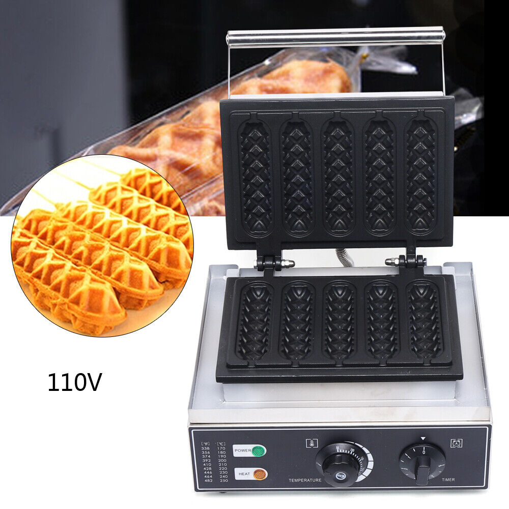 Electric Waffle Maker Machine Timing Function Precise Temperature Control 1500w