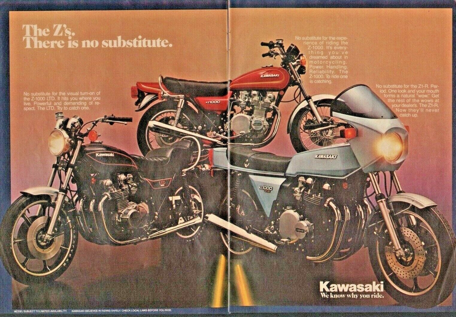 1978 Kawasaki Z-1000 Ltd & Z1-r - 3-page Vintage Motorcycle Ad