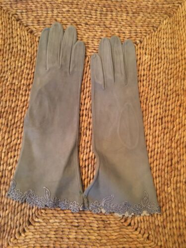 Suede Kid Gloves Vintage 6 3/4