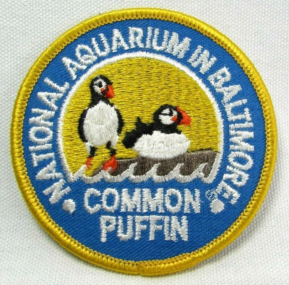 Vintage National Aquarium Baltimore Maryland Jacket Patch Common Puffin Nos