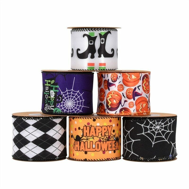 5 Yards Ribbon For Diy Craft Hairwear Sewing Accessories Halloween Theme Printed