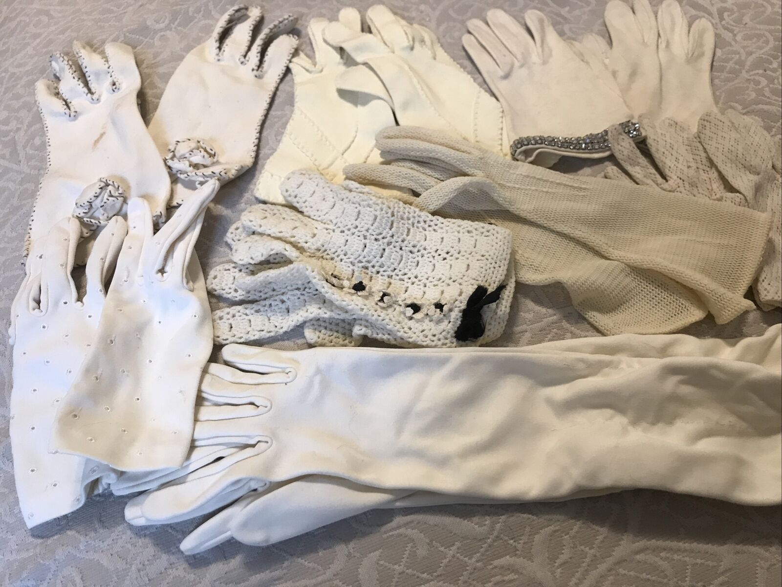 Lot Of Vintage White Gloves