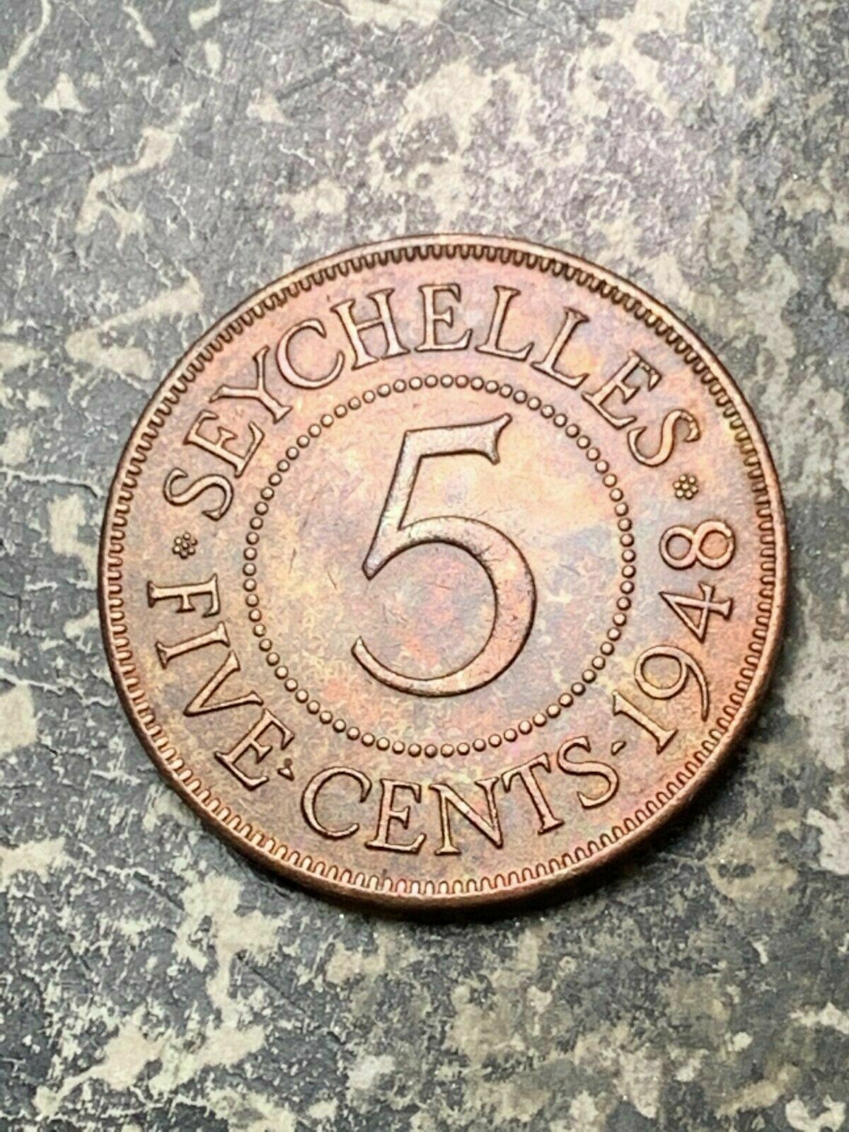 1948 Seychelles 5 Cent Lot#z6667 High Grade! Beautiful!