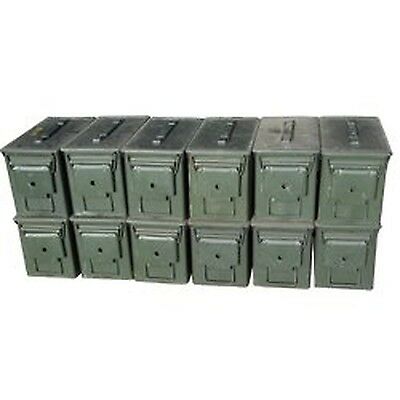 Us Military M2a1 .50 Cal Ammo Cans, Pack Of 12 Grade 2
