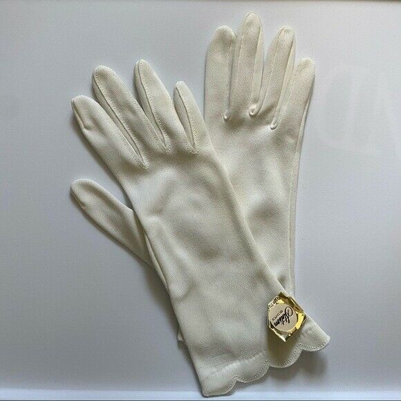 Vintage Stetson Gloves Ivory Cream Scallop Design Nwt One Size