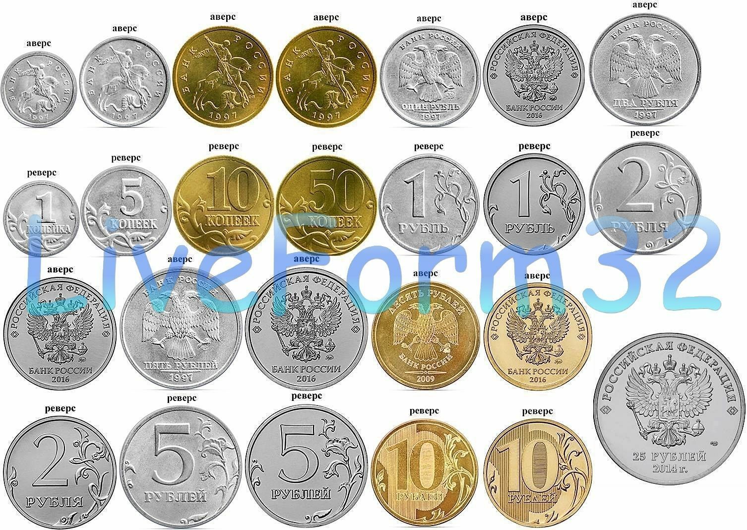 ✔ Russia 1 5 10 50 Kopeeks 1 2 5 10 25 Rubles 1997-2019 Full Set Russ 13 Pcs Unc